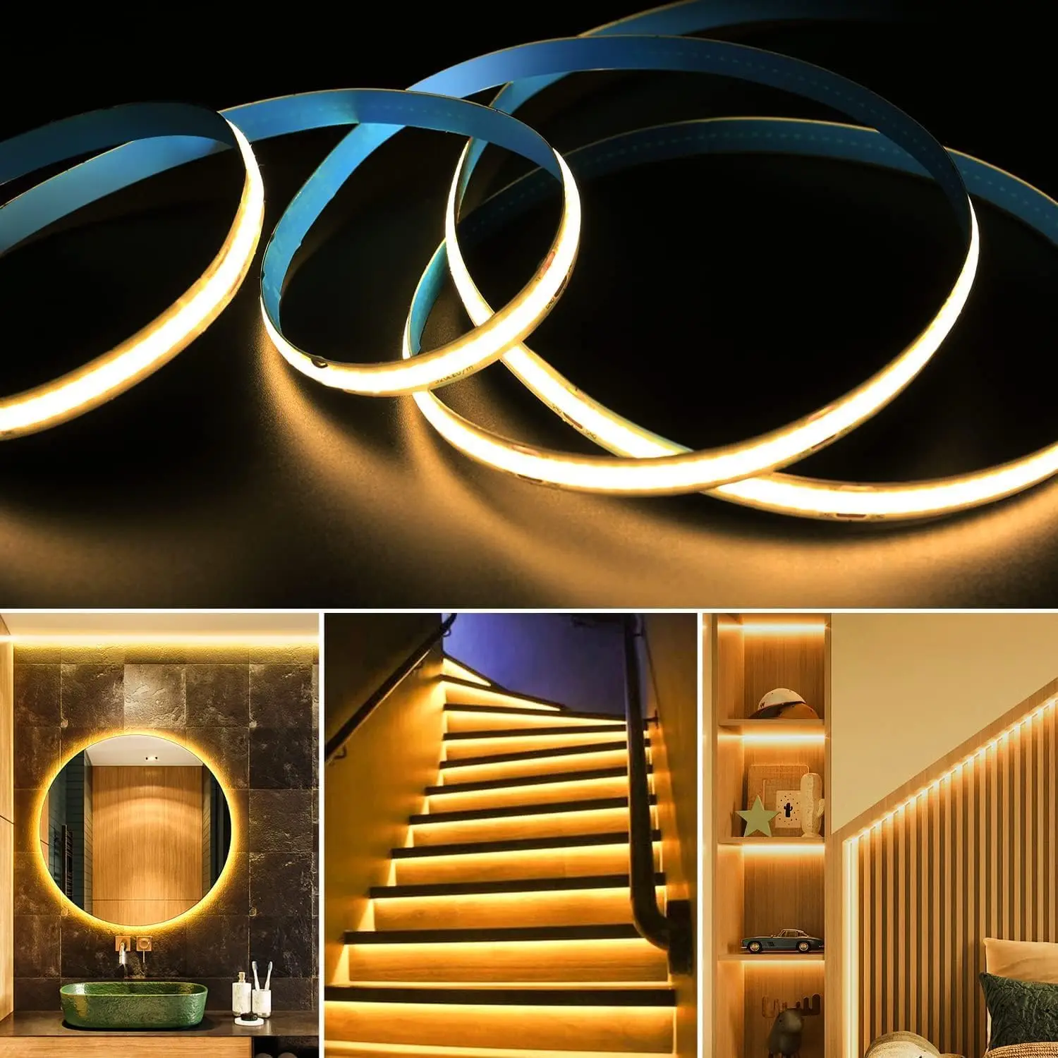 DC 5V USB LED COB Strip White Warm White LED Strip Light TV Background Lighting Tape Home Decor Lamp 1- 5m LED String Light