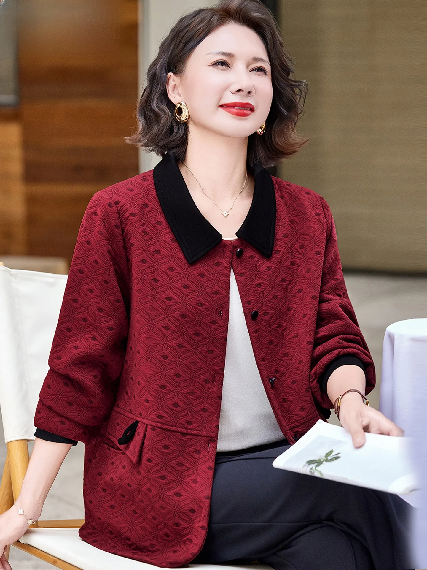 

Модная повседневная куртка для весны и осени, верхняя одежда для женщин среднего возраста, брендовая женская верхняя одежда