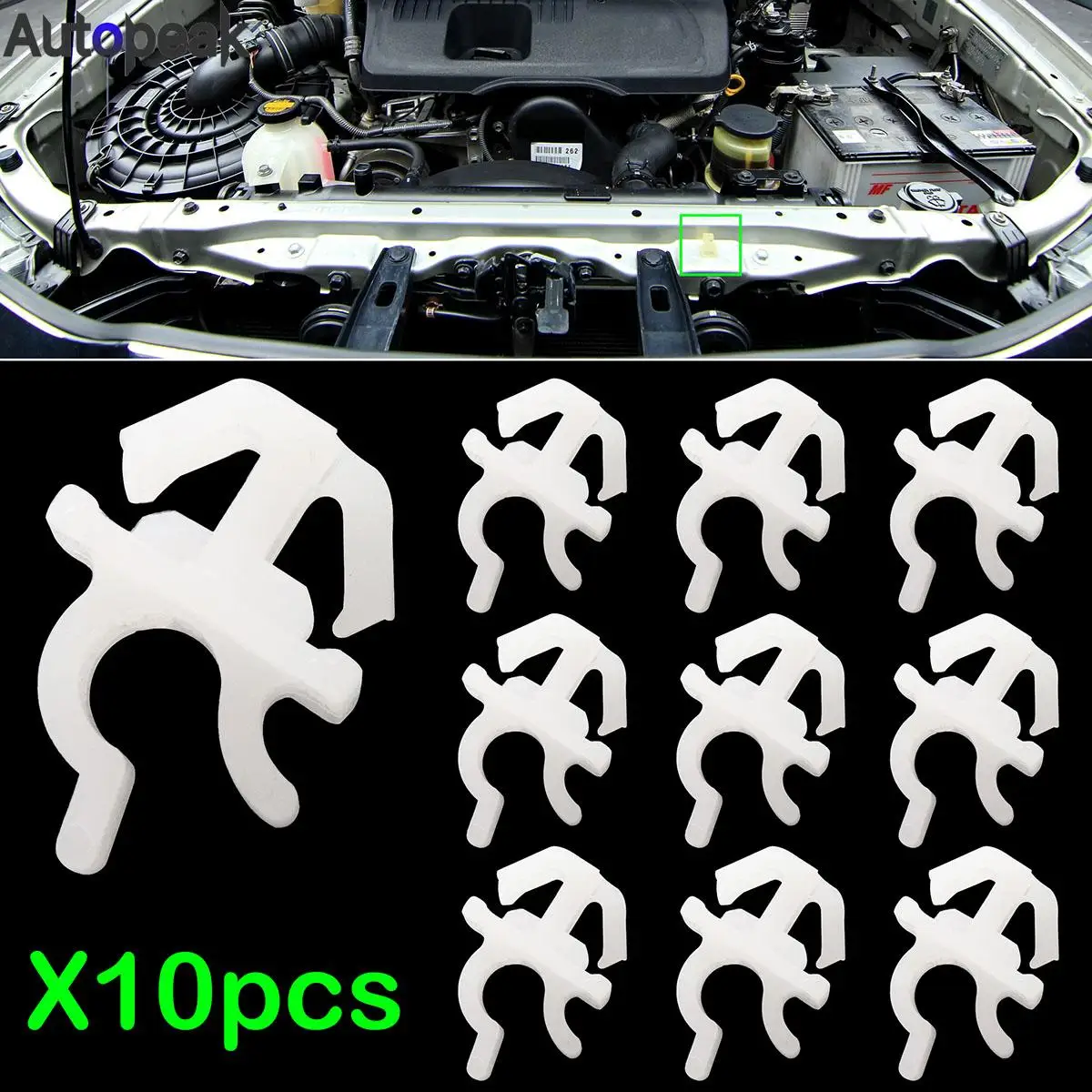 

10pcs For Toyota Hilux Landcruiser J80 J100 Bonnet Hood Rod Prod Holder Retaining Support Grip Clamp Clips 53455-14020 Fastener