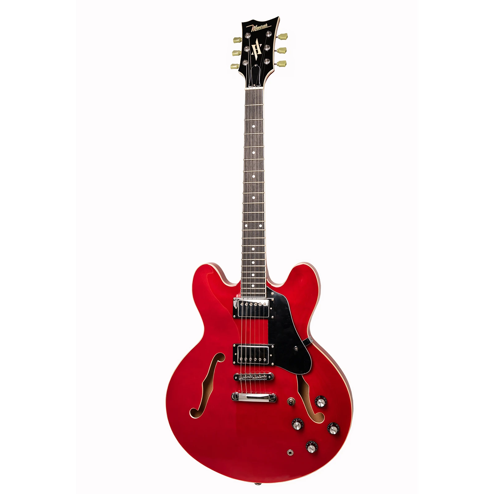 Maverick 335 Style F-Hole Jazz Electric Guitar Semi-Hollow Body H-H Pickup Red