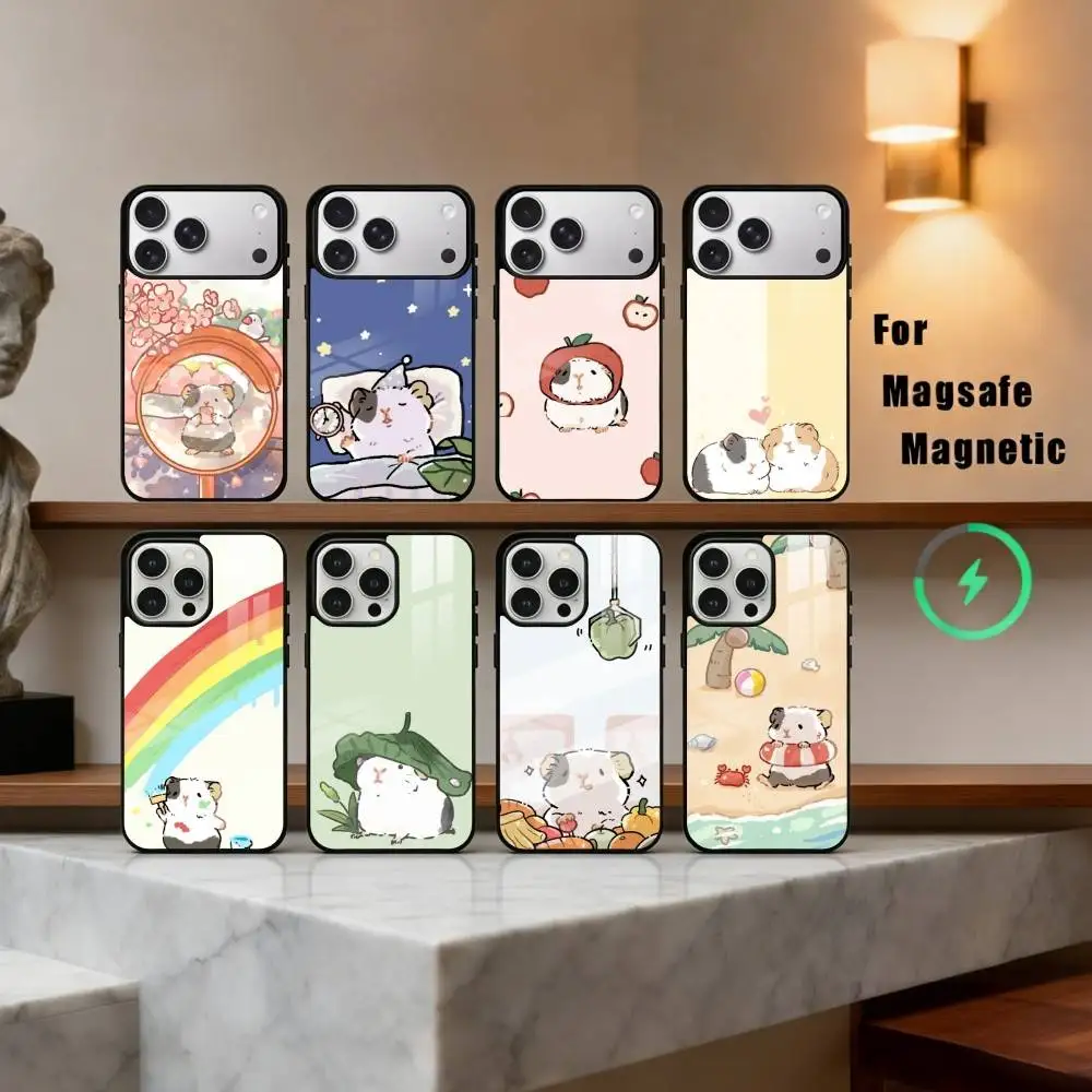 

C-Cute-E C-Cartoon-N H-Hamster Phone Case For iPhone17,16,15,14,13,12,11 Plus,Pro Max Magnetic For Magsafe Wireless Charging
