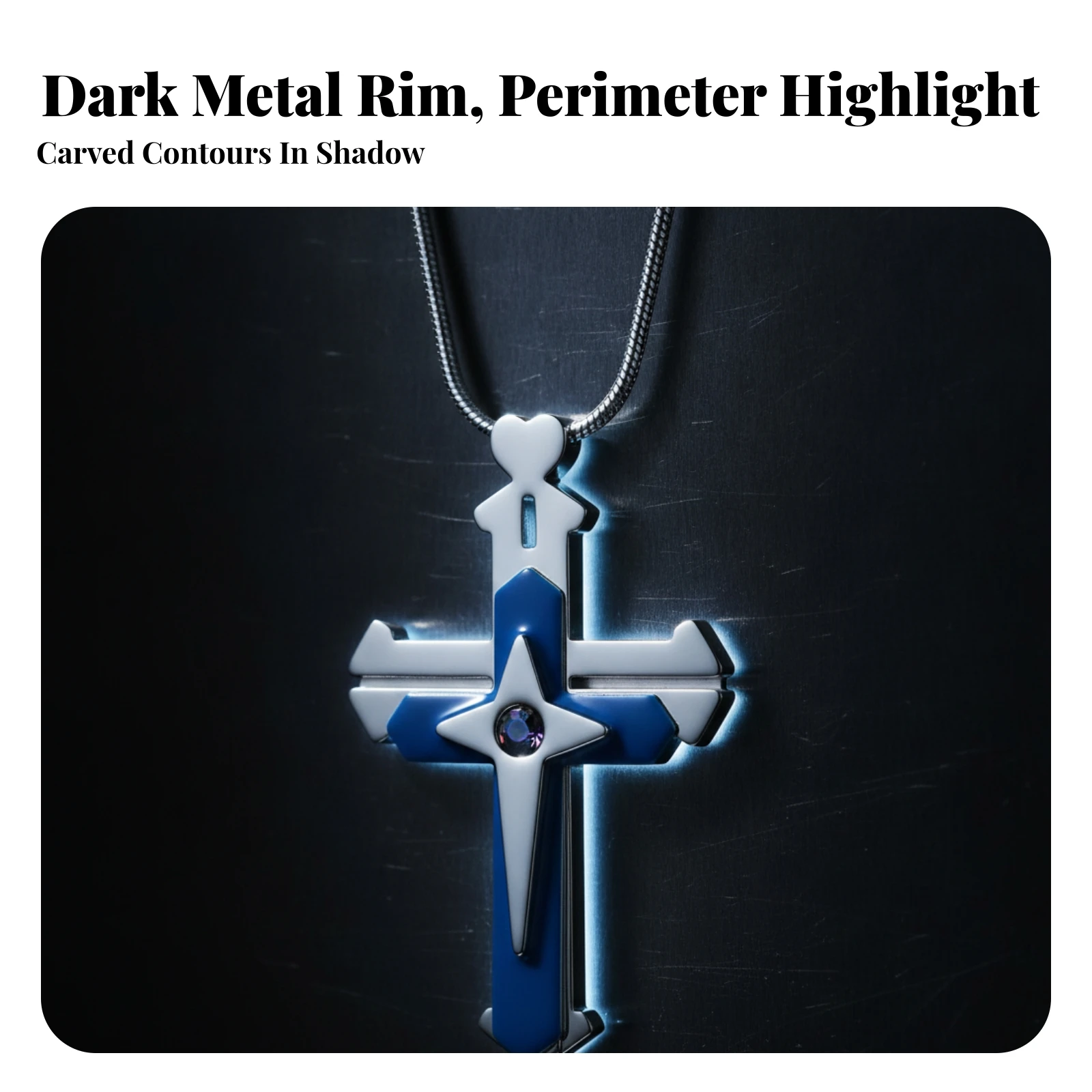 Cross Pendant with Snake Chain Shiny Cross Pendant Necklace Jewelry Modern Elegant for Men, Everyday Wear, Streetwear