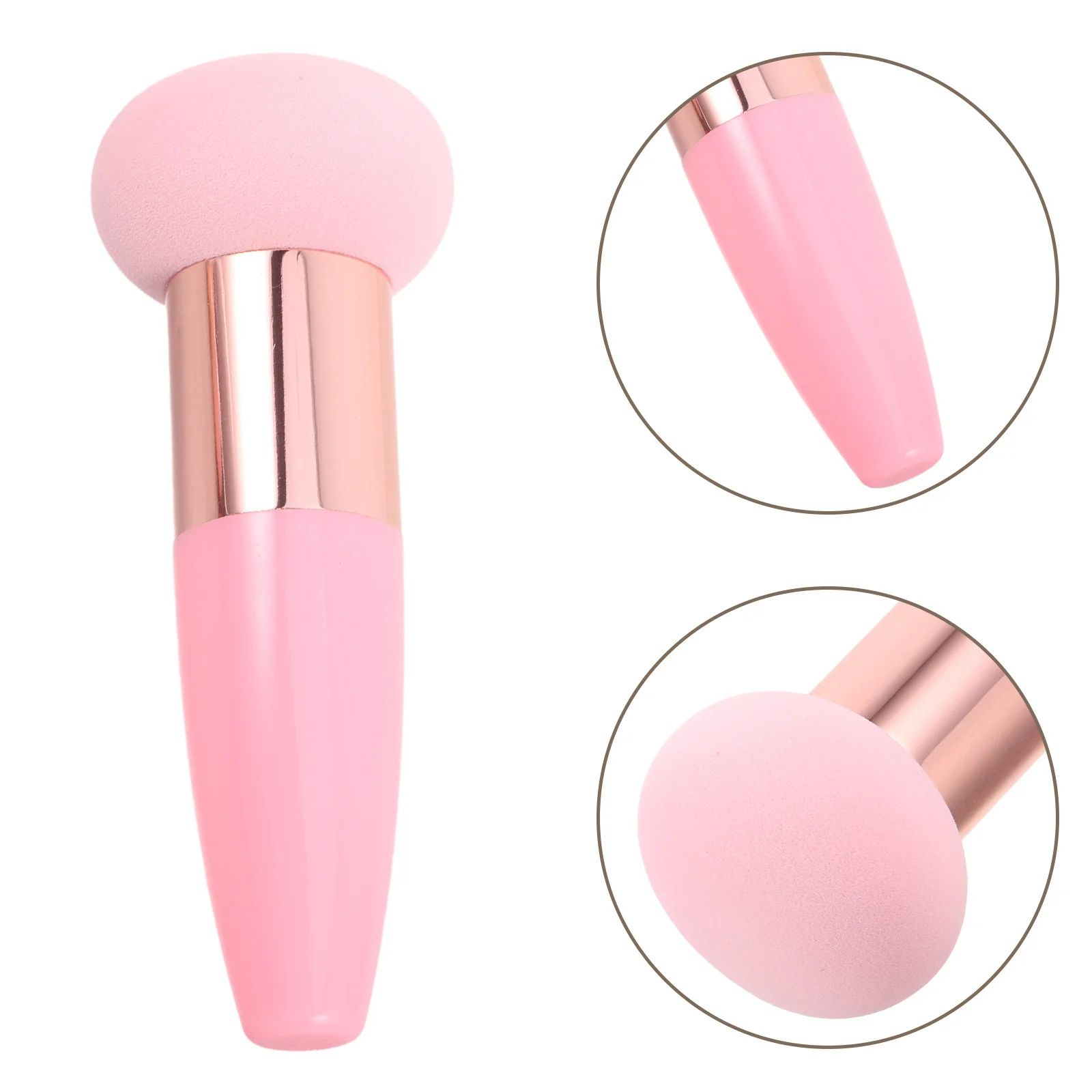 3 pezzi di spugna per trucco con testa a fungo, manico in alluminio morbido, applicatore per miscelazione fondotinta per strumenti facciali per fard in polvere liquida