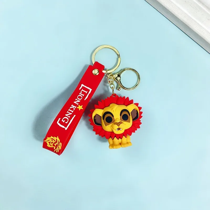 LLavero de figura temática de Rey León de Disney, colgante de Simba, el Rey León, bolso, llavero de coche, accesorios de regalo
