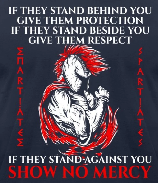Show No Mercy Spartan Warrior Protector Respect Grace T-Shirt 100% Cotton O-Neck Short Sleeve Summer Casual Mens T-shirt