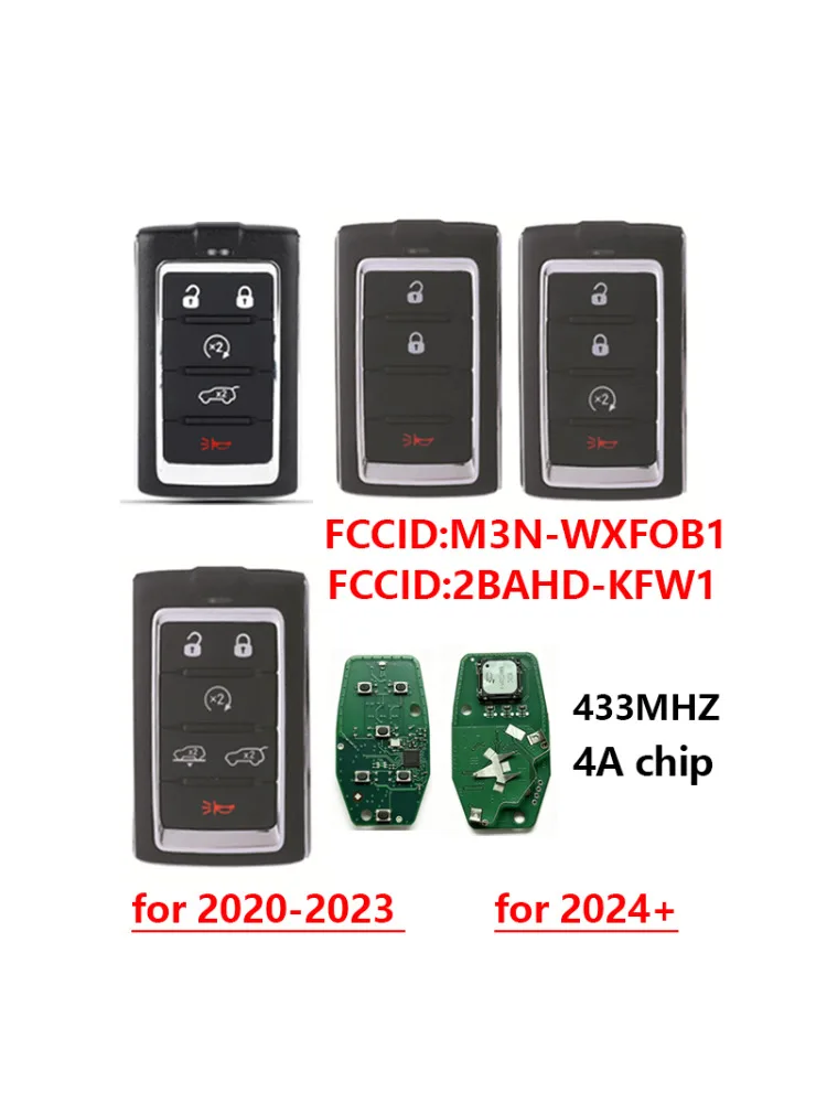 FCCId:M3NWXF0B1 2BAHD-KFW1 4A Chip 433mhz Pilot samochodowy do Jeep Grand Cherokee L Wagoneer 2021 2022 2023 2024+ — 2