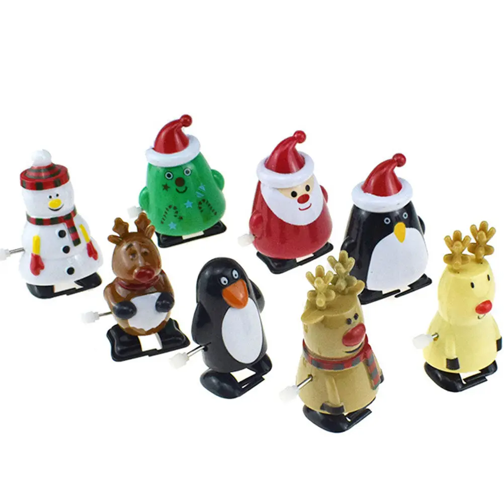 

Рождественский заводной жёлтый ходячий олень из пластика на пружине, идеальный сувенир для праздничной вечеринки, рождественская заводная игрушка