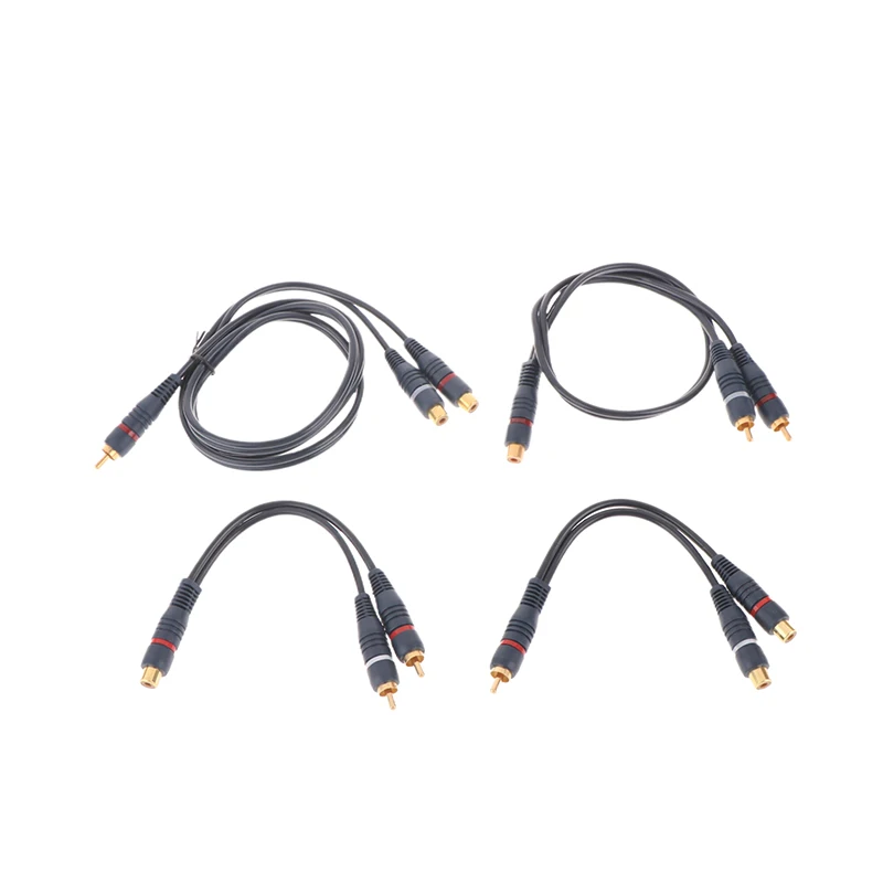 Distributor Converter Speaker Gold Cable Cord Line Cooper Wire 2  Female To 1  Male Splitter Cable Audio Splitter