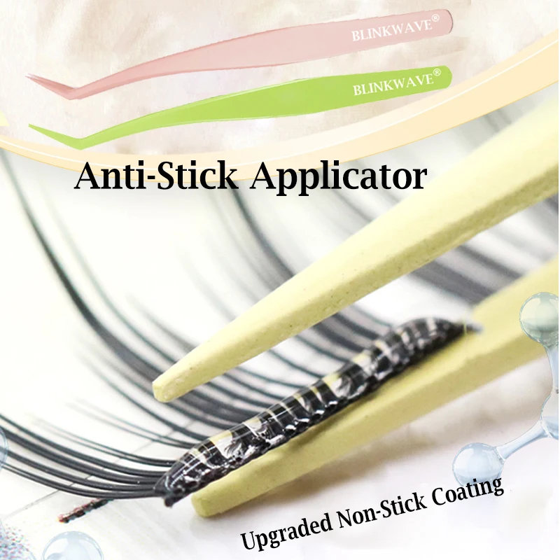 Anti-Stick Applicator No Glue Eyelashes Non Stick Coated Stainless Steel Tweezer Glue-free Eyelashes Beginner-Friendly tools