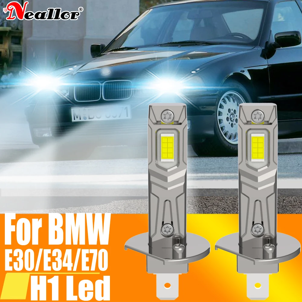 2x H1 Led Light Canbus Bulb Car Headlight High Power Auto Fog Diode Moto Driving Running Lamp 12V 55W For BMW E30 E34 E70 1994