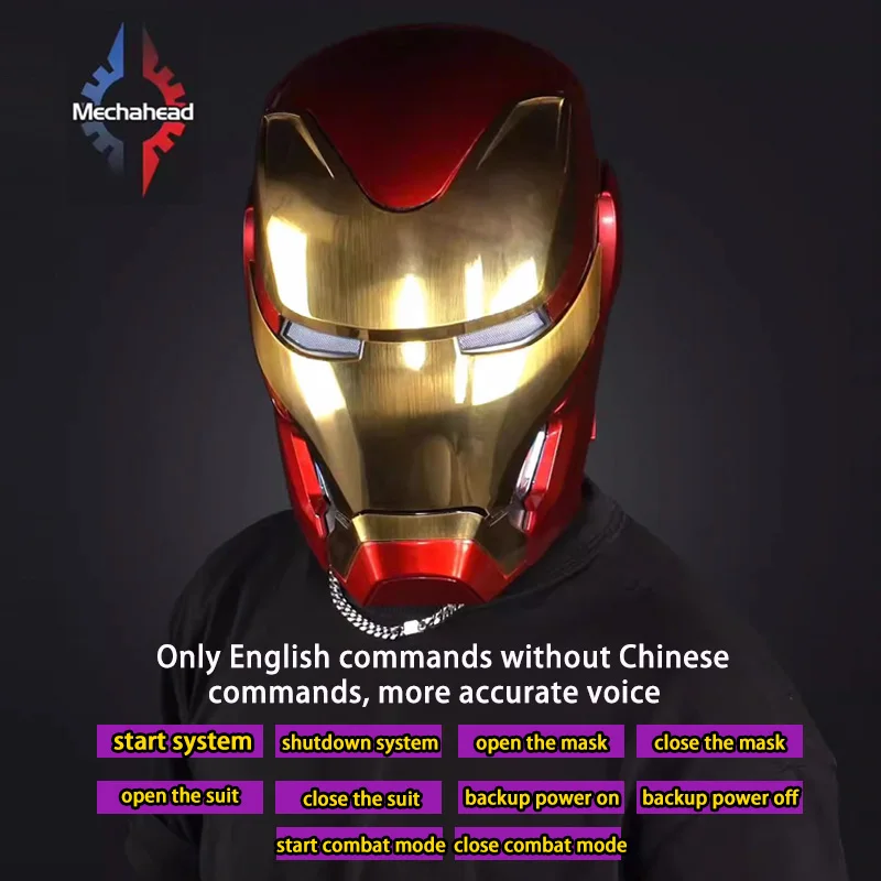 2024 New Mechahead 1:1 Iron Man Mk50 helmet  Voice-activated Deformation Wearable Helmet  Around Marvel Animation  Toy