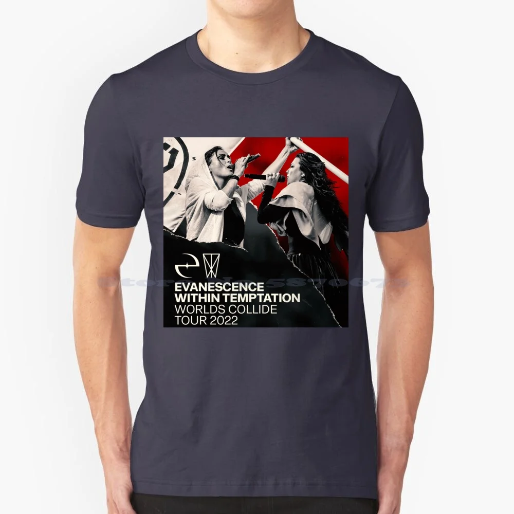 Evanescence Temptation Collide Tour 2022 Masmart T Shirt 100% Cotton Tee Evanescence Temptation Collide Tour 2022 Masmart