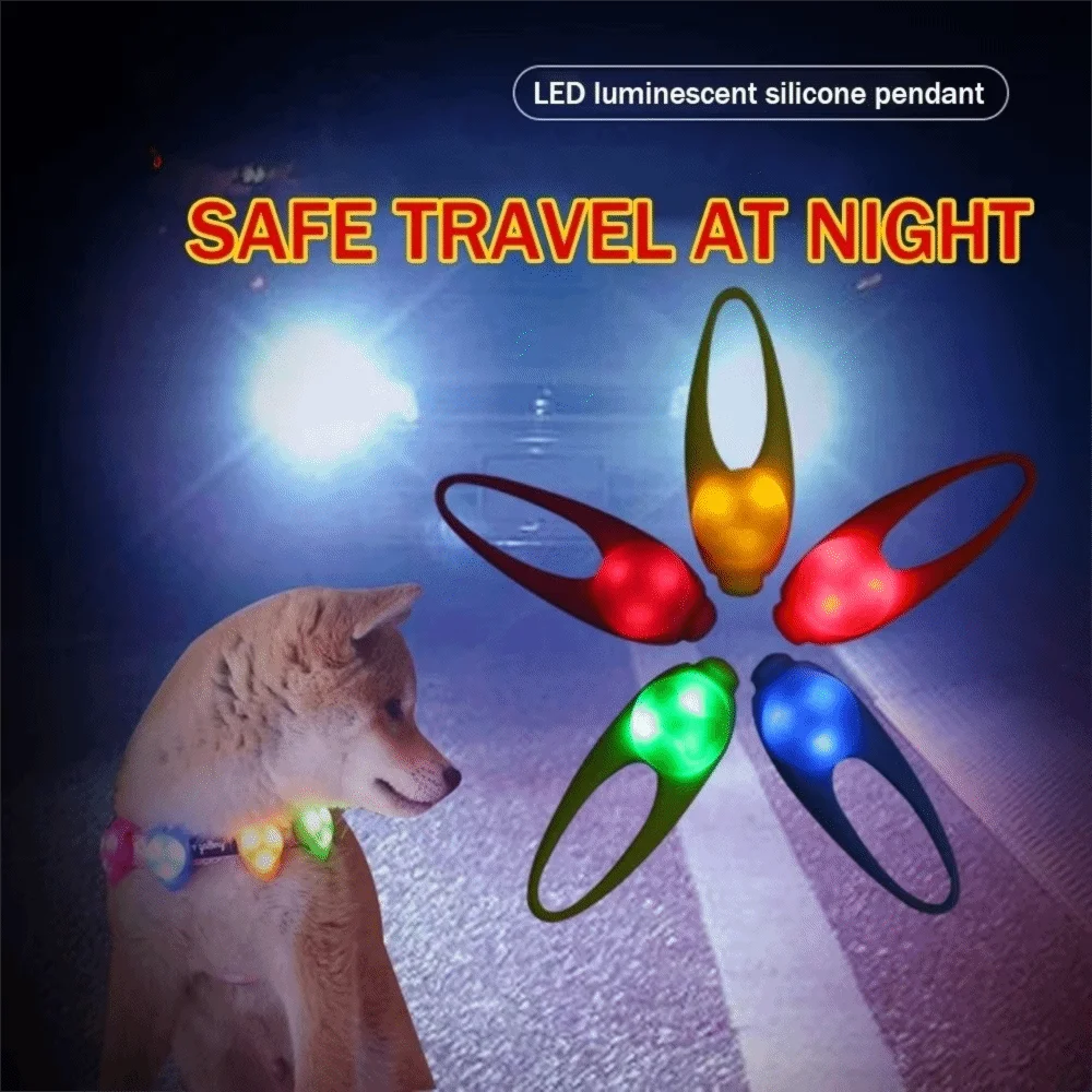 

Silicone LED Pet Safety Light Anti-Lost Waterproof Glowing Collar High Brightness 3 Light Modes Blinking LED Collar