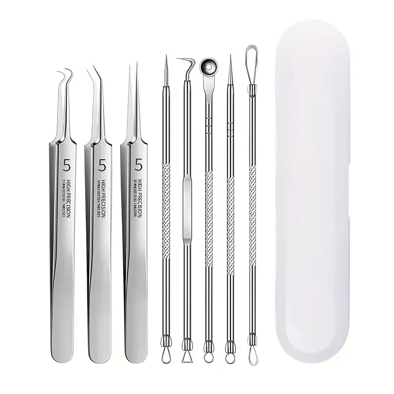 8 PCS Stainless Steel Acne Clip, Cell Clip, Blackhead Clip, Acne Needle, Beauty Salon Acne Needle, Acne Needle Tool8 PCS Stainle image 6