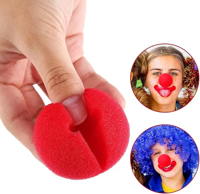 1–200 Stück weiche Schaumstoff-Zirkus-Clown-Nase, wiederverwendbare rote Schwammbälle für rote Nase, Tag, Party, Dekoration, Zubehör, Halloween-Requisiten – Detail 4