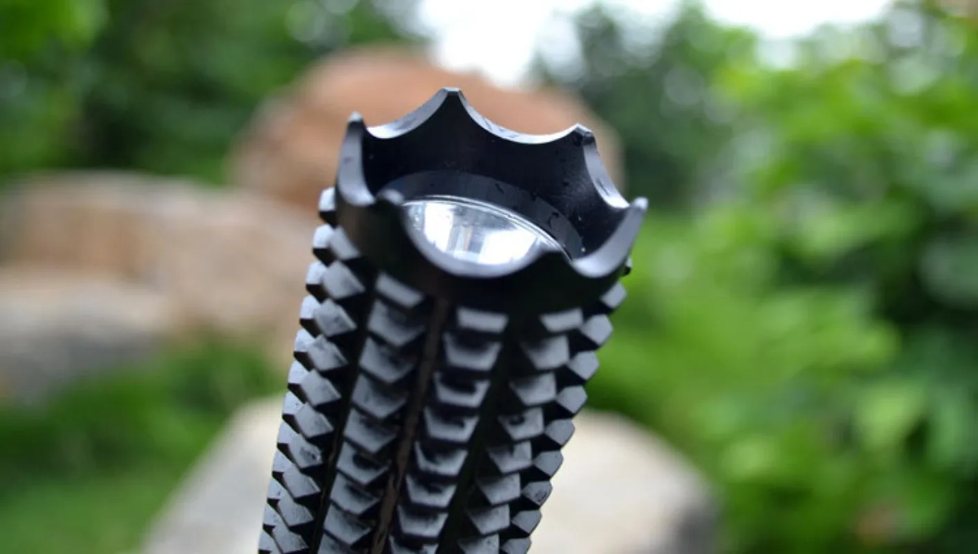 Rechargeable LED Flashlight, Self Defense Survival Multitool For Telescopic Spiked Club Led Security, Outdoor Patrol