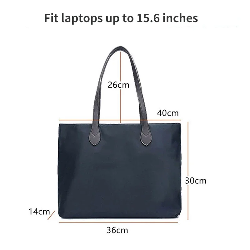 Women Shoulder Bags Trendy Fashion Tote Bags Ladies Business Briefcases Nylon Handbags Satchels Large Capacity Laptop Bag