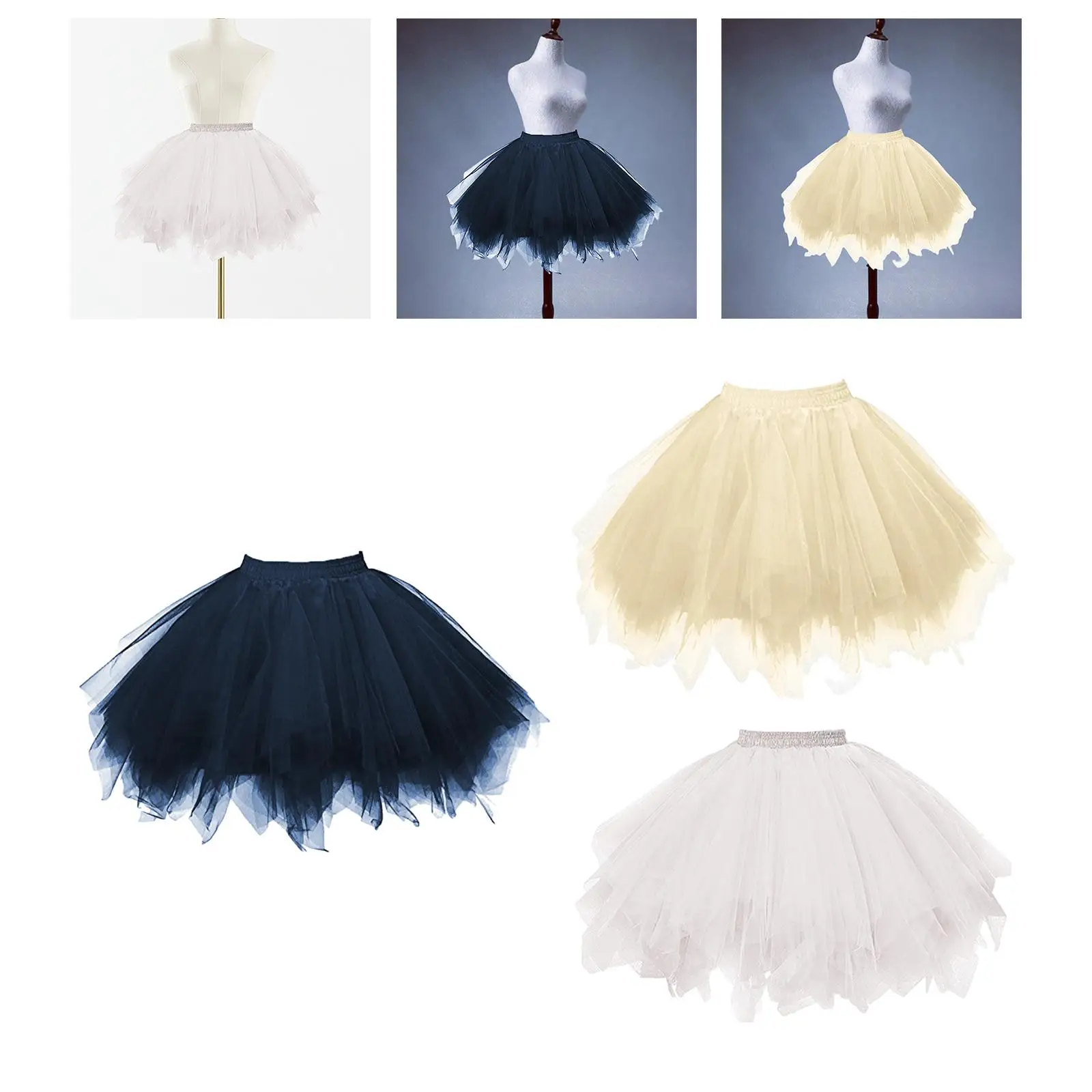 

Women Tulle Tutu Skirt Cosplay Girl Lady Tulle Petticoat Costume Dress for Halloween Night Club Wedding Concert Performance