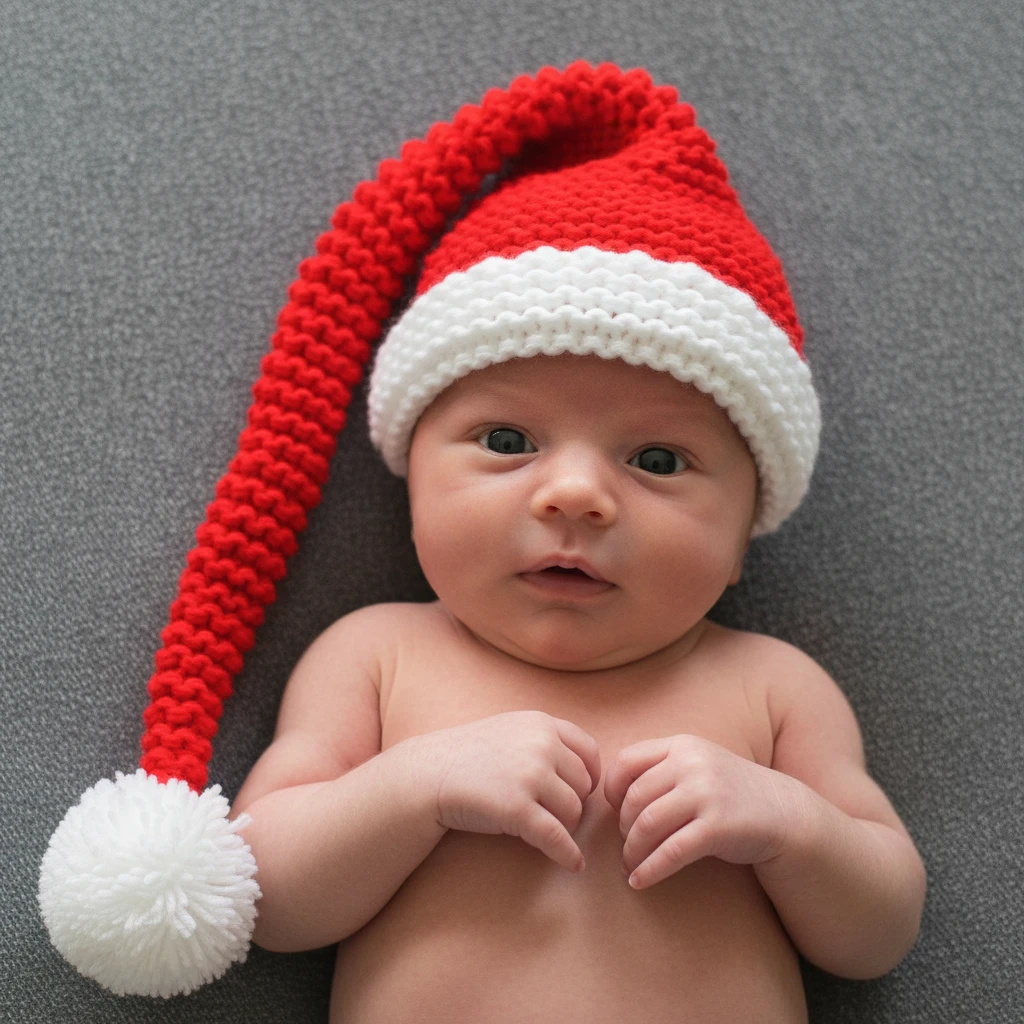 قبعات عيد الميلاد للأطفال مصنوعة يدويًا منسوجة للتصوير الفوتوغرافي لحديثي الولادة قبعات بوم بوم قبعات كرتونية لطيفة لالتقاط صور الأطفال
