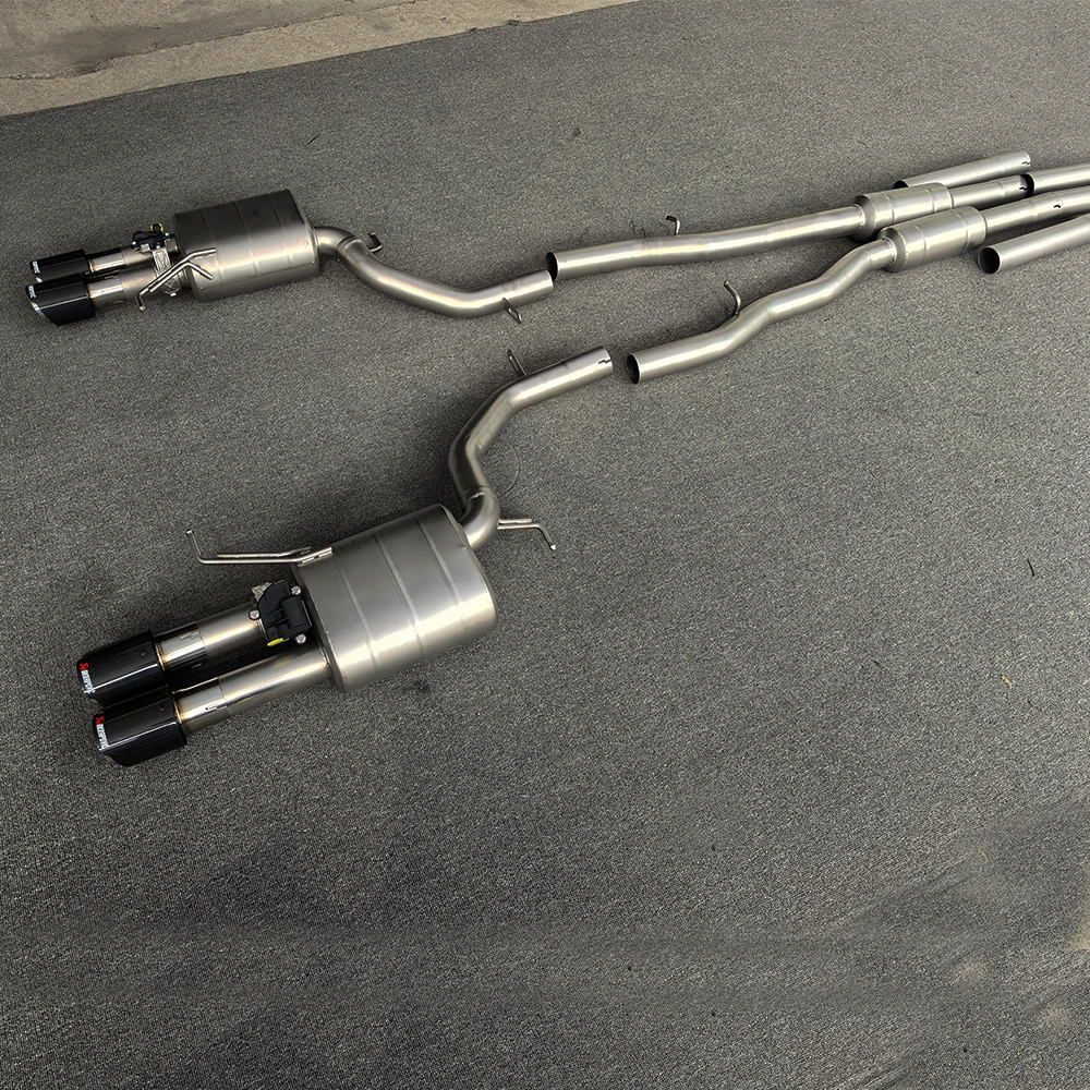 Stainless Steel Exhaust Catback for 535i F10 3.0T With Muffler Valves Quad Exit Tips Tuning Exhaust System - view 5