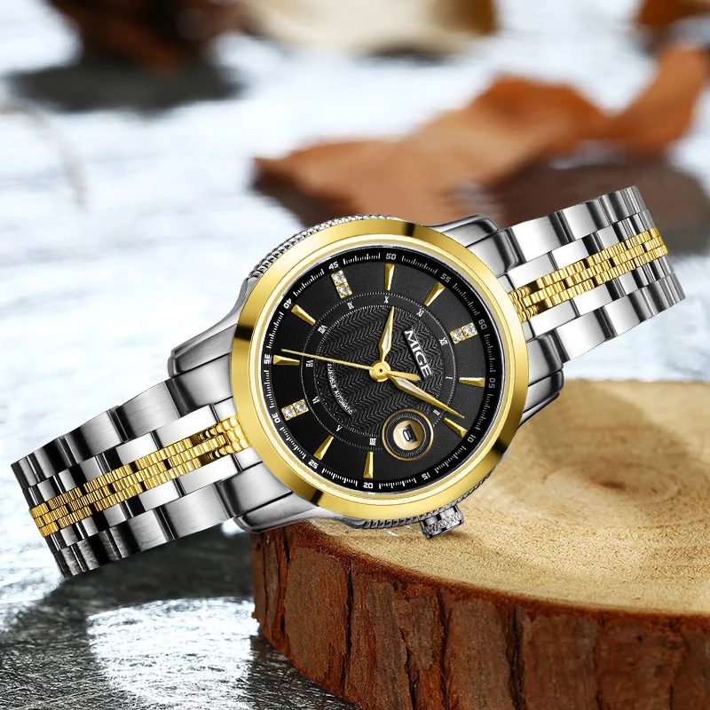 MIGE Original Miyota8215 Automatic Watches for Man Business Mens Watch Stainless Steel Waterproof Calendar Luminous Wristwatches