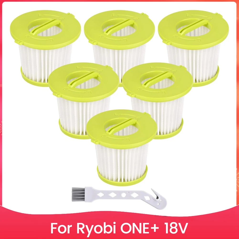

6 Pack PCL700 Filters Replacement for Ryobi ONE+ 18V Handheld Vacuum Models PCL704,PCL705,Part A32F05N A32HF00