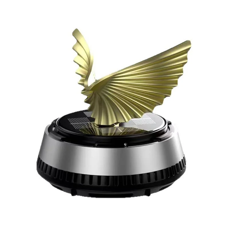 Solar Powered Rotating Eagle Wings Car Air Freshener Perfume Metal Dashboard Ornament Auto Interior Fragrance Diffuser Gift