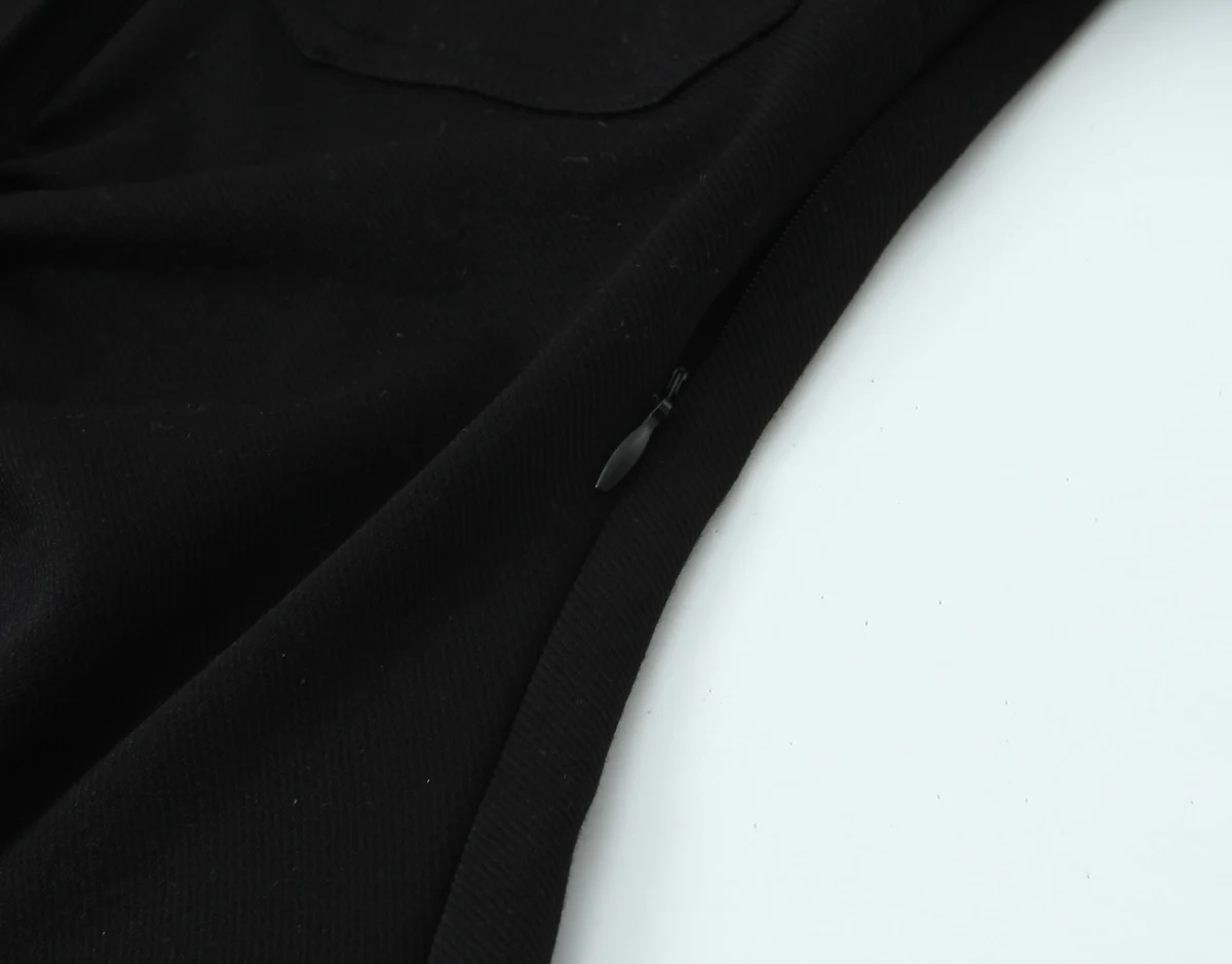 Femmes élégant mince noir Mini chemise robe femme revers simple boutonnage robe dame banlieue fête mode robe épaisse