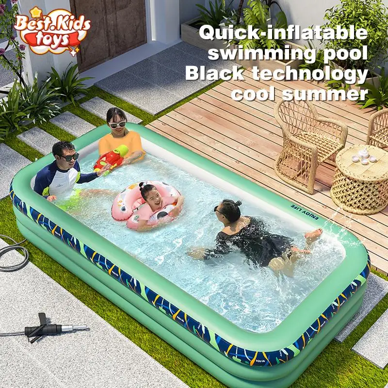 Grande piscine électrique gonflable automatique pour enfants, jouets aquatiques à cadre pour bébés, grande piscine familiale, fête d\'été en plein air