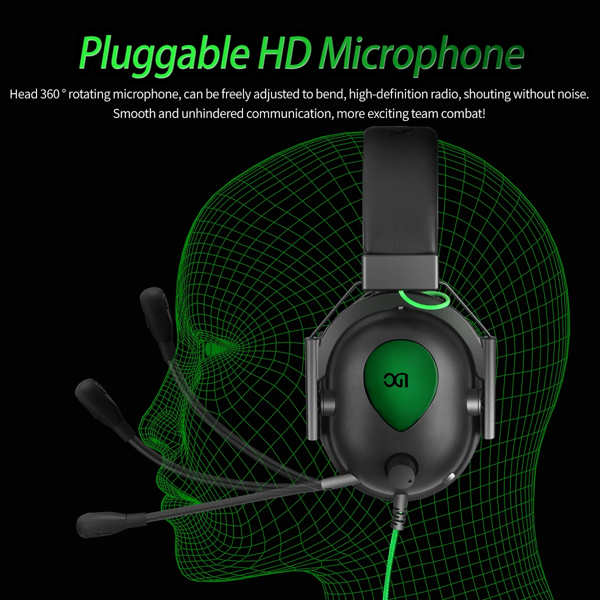 XIBTER-H21 Wired Gaming Headset com microfone destacável, música fones de ouvido, fones de ouvido para PC Game, computador, laptop, PS4, PS5, XBox