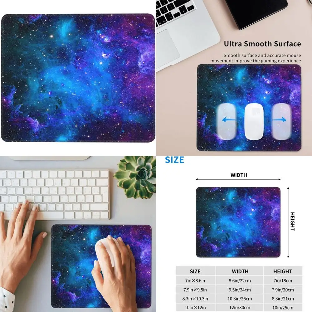

Коврик для игровой мыши с принтом Galaxy — 10x12 дюймов с прошитыми краями и противоскользящей резиновой основой для улучшенного управления компьютерной мышью