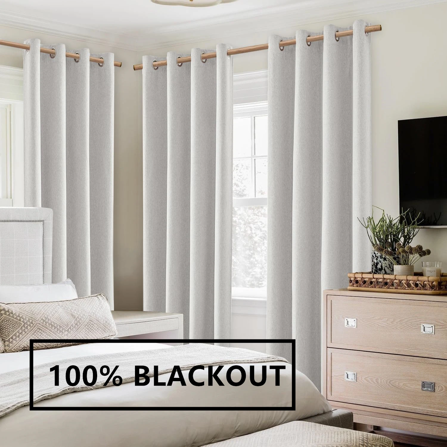 

310cm Height Custom Made 100% Blackout Living Room Curtains Bedroom Faux Linen High Ceiling Curtains