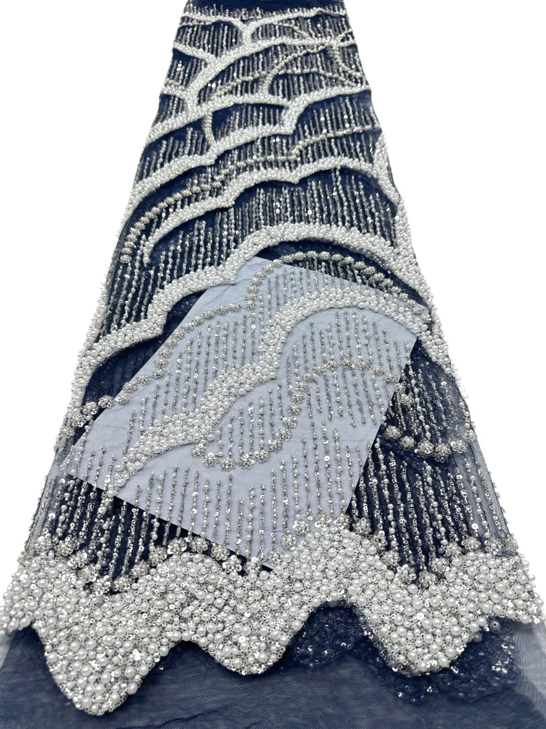 

High-End Luxury French Embroidery Heavy Beads Stones Lace Fabric 2026 With Sequins 5 Yards High Quality Materiel for Party Sew