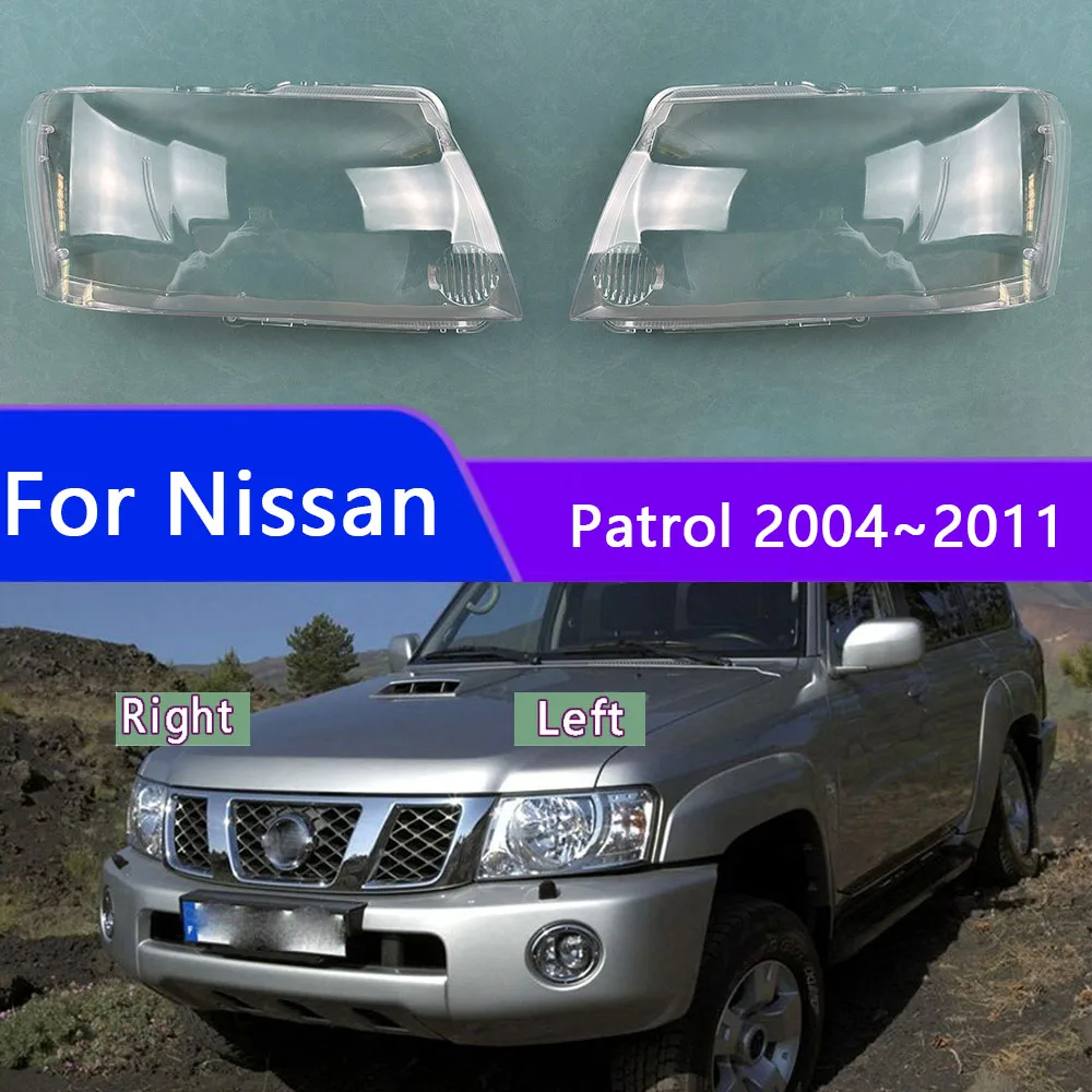 

For Nissan Patrol 2004~2011 Transparent Headlamp Lamp Shade Headlight Shell Lens Plexiglass Replace The Original Lampshade