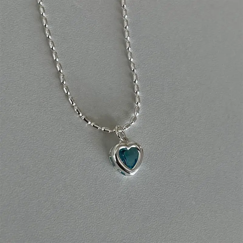 New 925 Sterling Silver Heart Necklaces Pendant Fashion Sterling Silver Jewelry Statement for Women