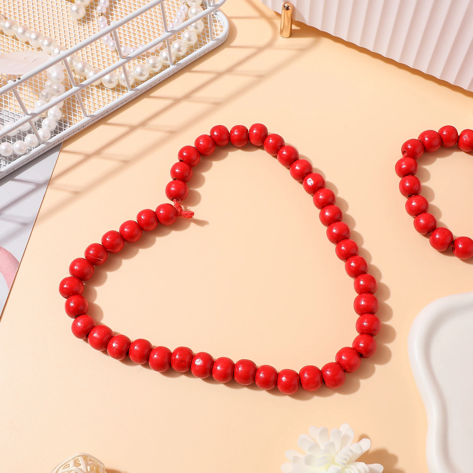 

200pcs Large Hole Round Wood 12Mm Colored Smooth Craft Beads For Jewelry Making Diy Home Decor Spacer Beads Wooden Balls