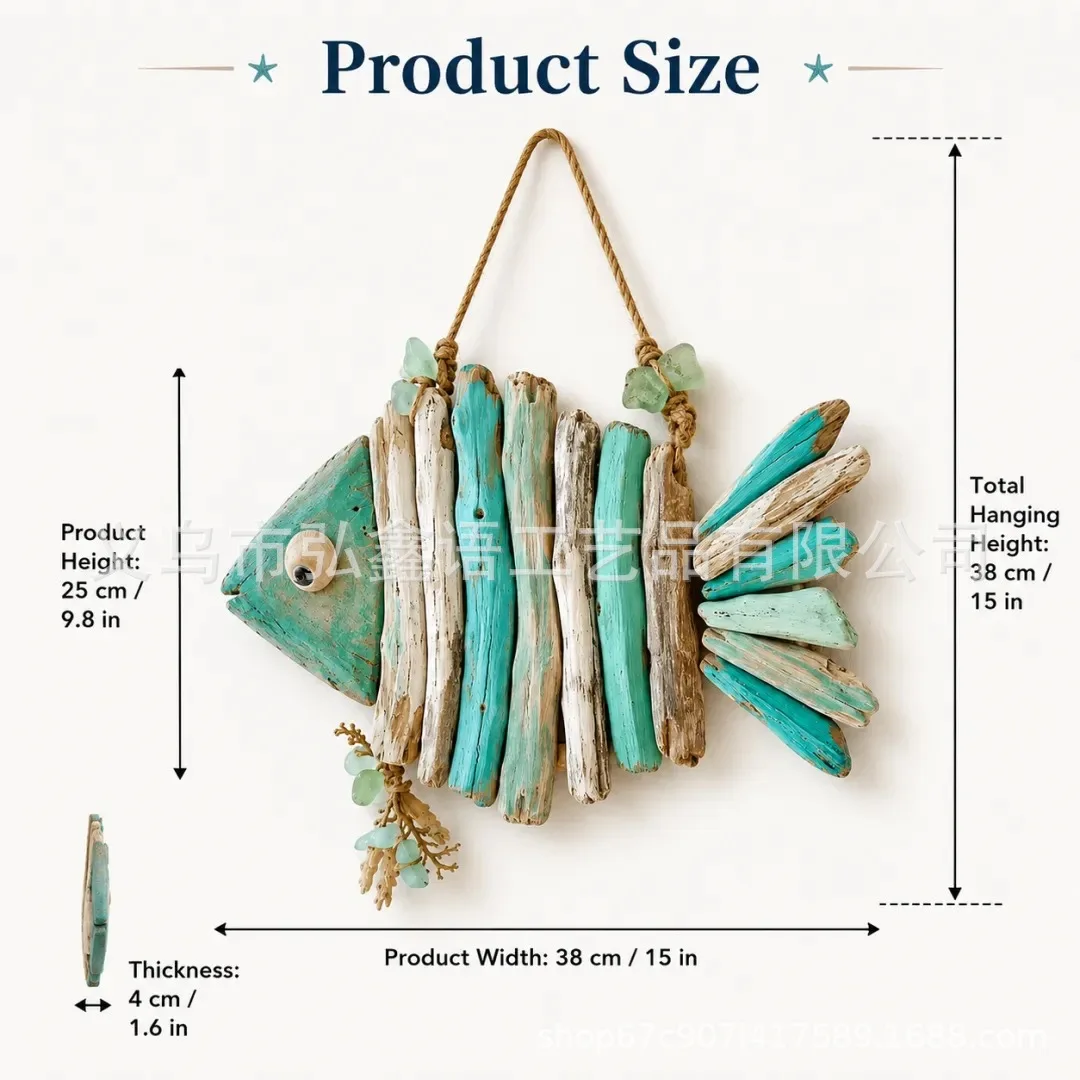 2026 Fish Style Bohemian Hanging Decor Style Handmade Hanging Ornament Resin Wall Home Decor Good looking