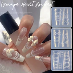 1pcs Dragon Heart Bow 3D Acrylic Silicone Nail Template Suitable for DIY Nail Decoration Carving Design Nail Template Tools
