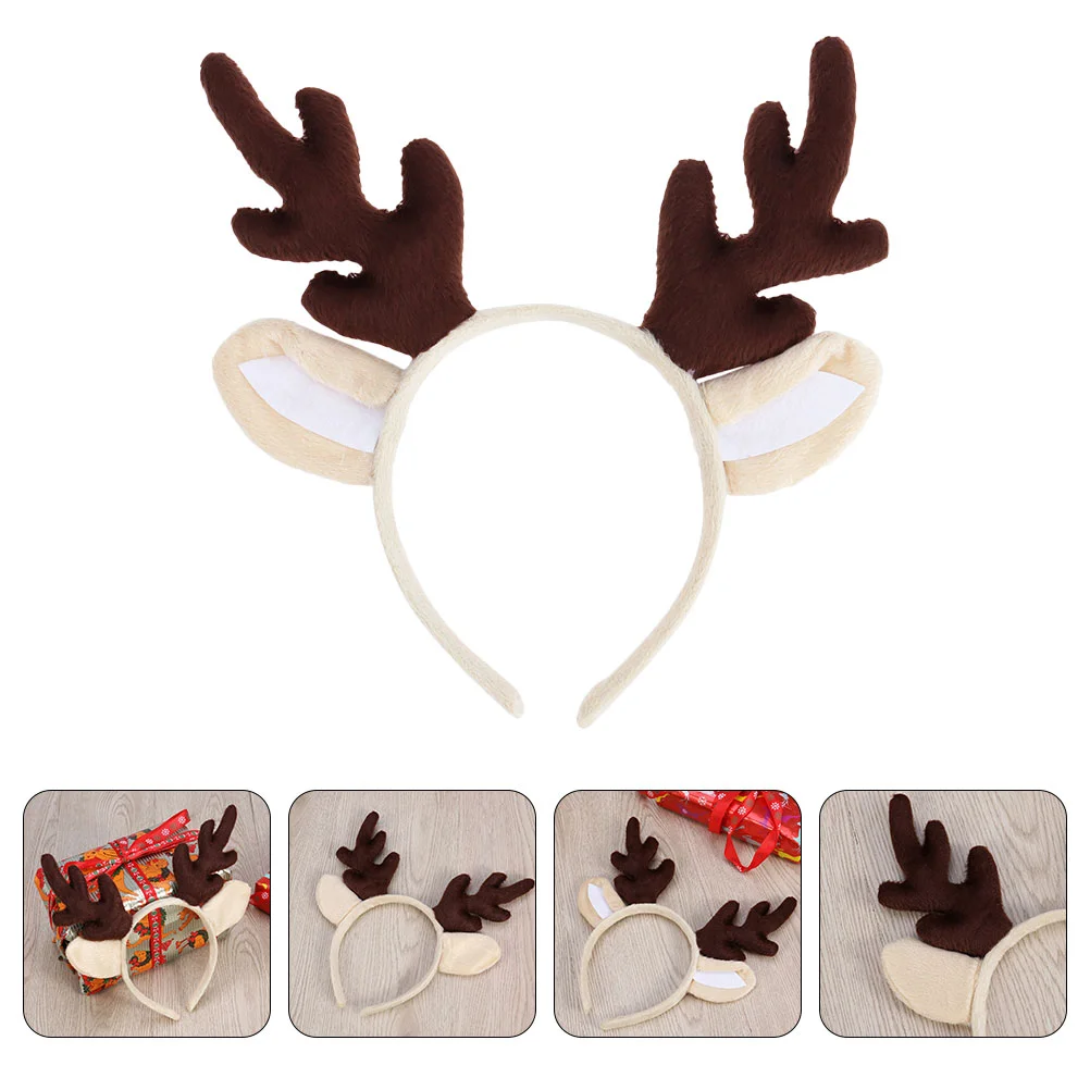 Antler Headband Christmas Bandana Hair Hoops Glasses Xmas Headdress Hairband Child