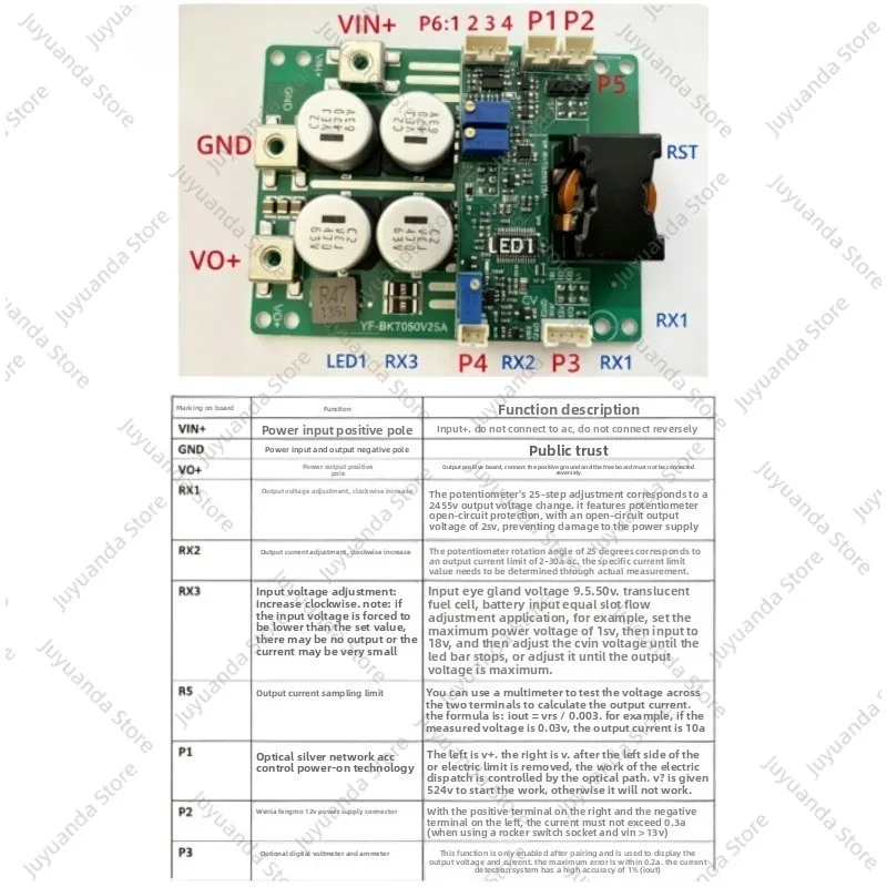 DC Automatic Step-up and Buck Module, Adjustable Constant Current Constant Voltage 25A/9-56V Constant Power Module, RV Charger