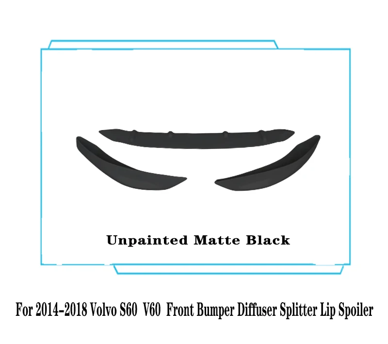 Voor Volvo S60 V60 Sedan 2014-2018 Voorbumper Diffuser Splitter Lip Spoiler Beschermkap Abs Plastic Tuning Body Kit Accessoires - afbeelding 1