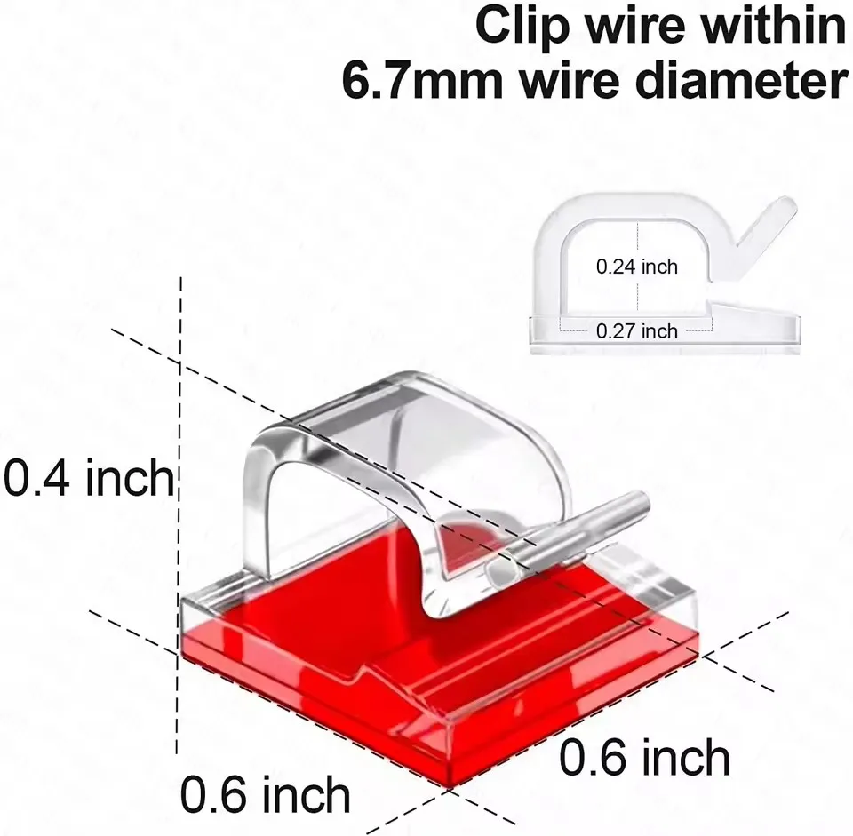 10/20/50PCS Cable Organizer Clips Wire Winder Holder Protector USB Cable Management Adhesive Hooks Desk Clamp For Home Office gallery 3