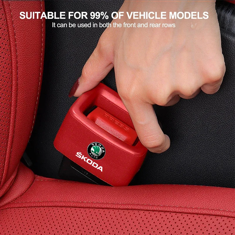 

1/2PC Car Seat Belt Buckle Protective Cover, Anti-Scratch Seatbelt Button Cap, For Skoda Octavia Fabia Superb Rapid Kodiaq Kamiq