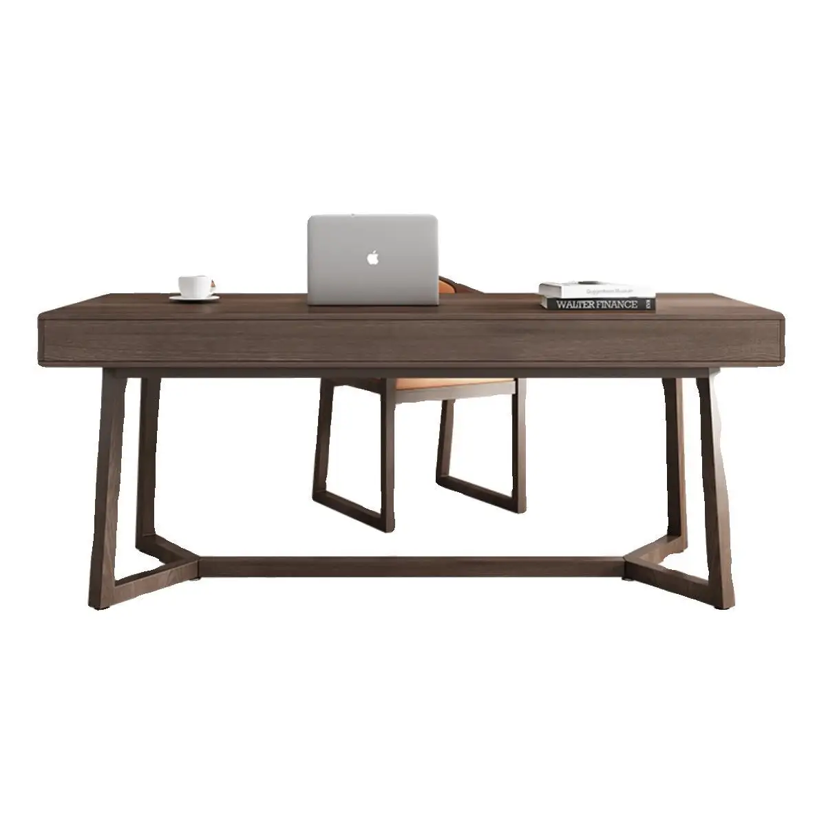 

Ash wood desk modern simple light luxury with drawers minimalist Italian study Nordic solid wood long table