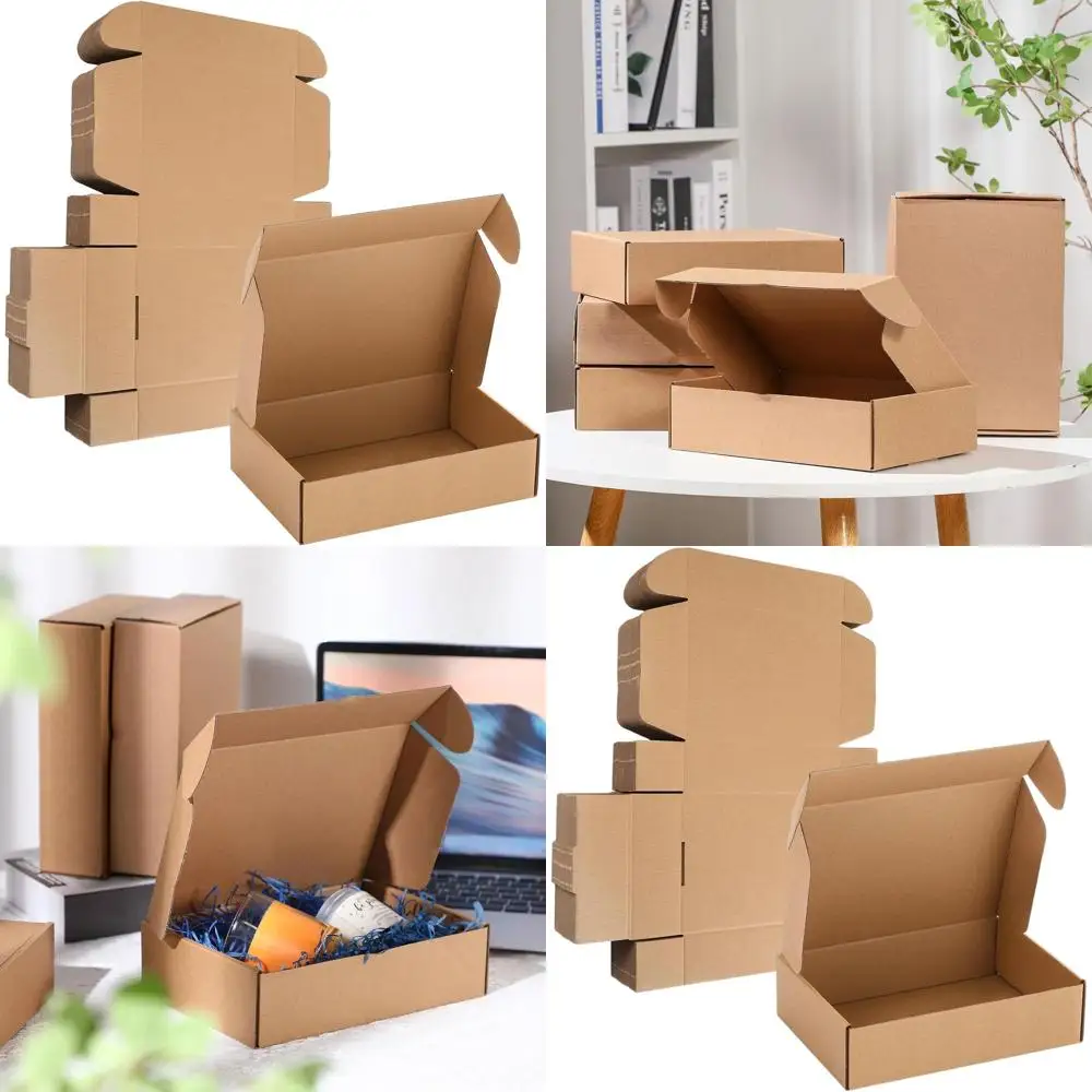 

100 упаковок коричневых картонных почтовых коробок для малого бизнеса - 7,87 x 5,51 x 1,57 дюймов