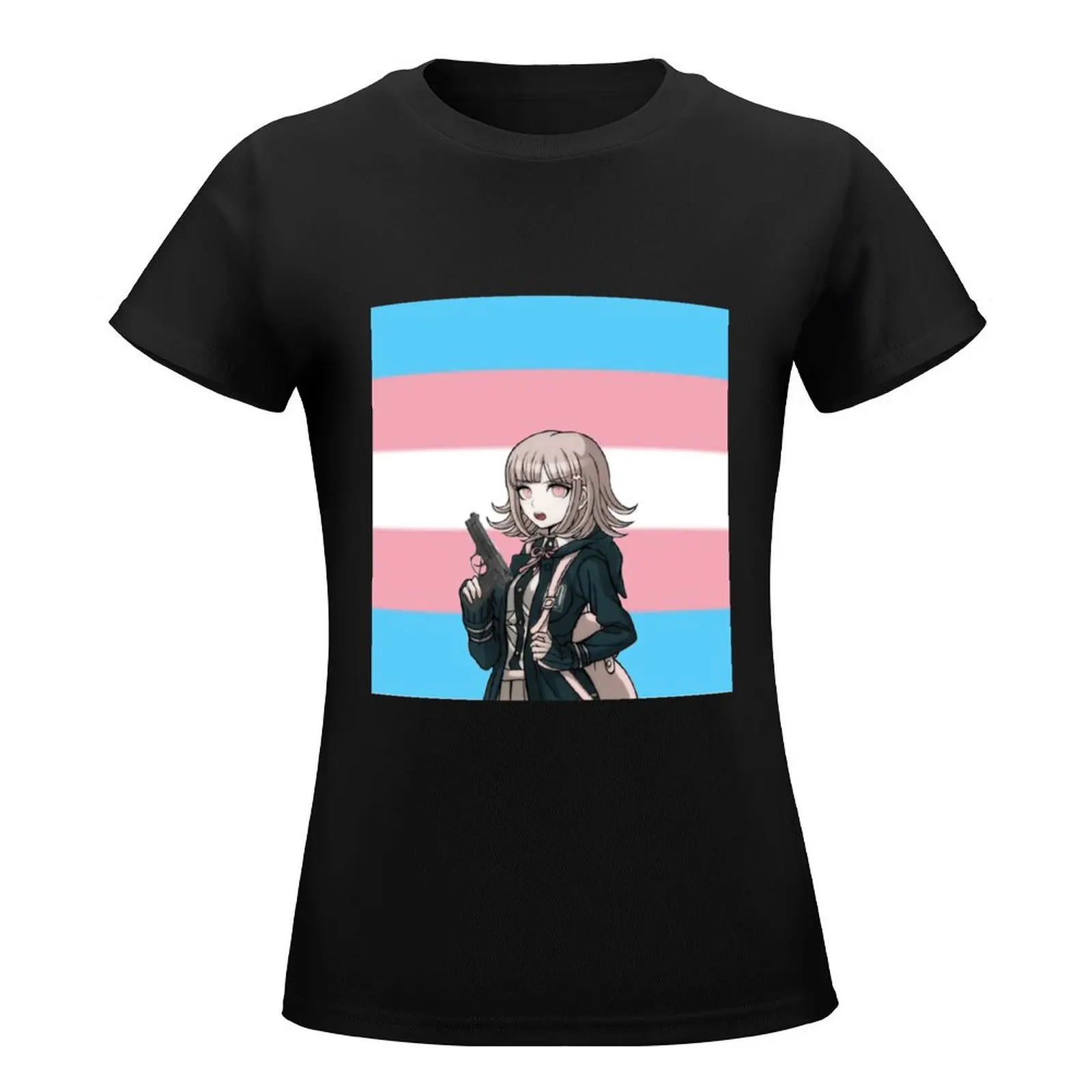 chiaki nanami trans pride T-Shirt hippie clothes female summer clothes vintage clothes cotton t shirts Women