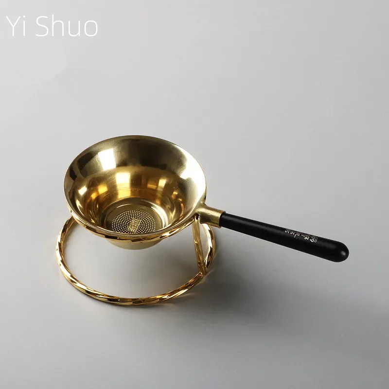Japanese Style Copper Tea Funnel Tea Strainer Pure Copper Filter Screen KungFu Tea Utensils Tea Separator Funnel Tea Accessories