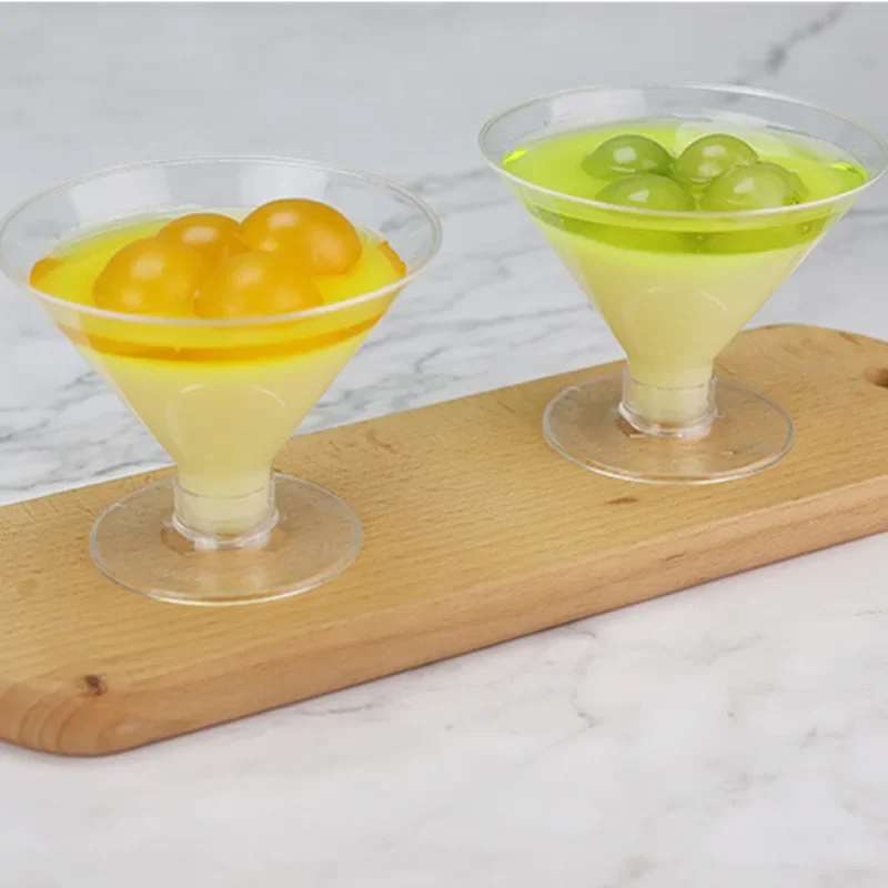 Disposable plastic dessert cup, double skin milk pudding mousse cup 150m