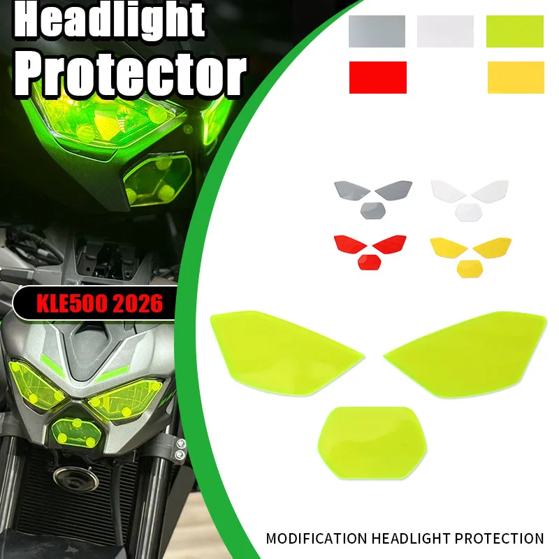 

For KLE500 2026 Motorcycle Accessory Acrylic Headlight Guard Head Light Lens Cover Protector For Fit For KLE 500 Z500 2026
