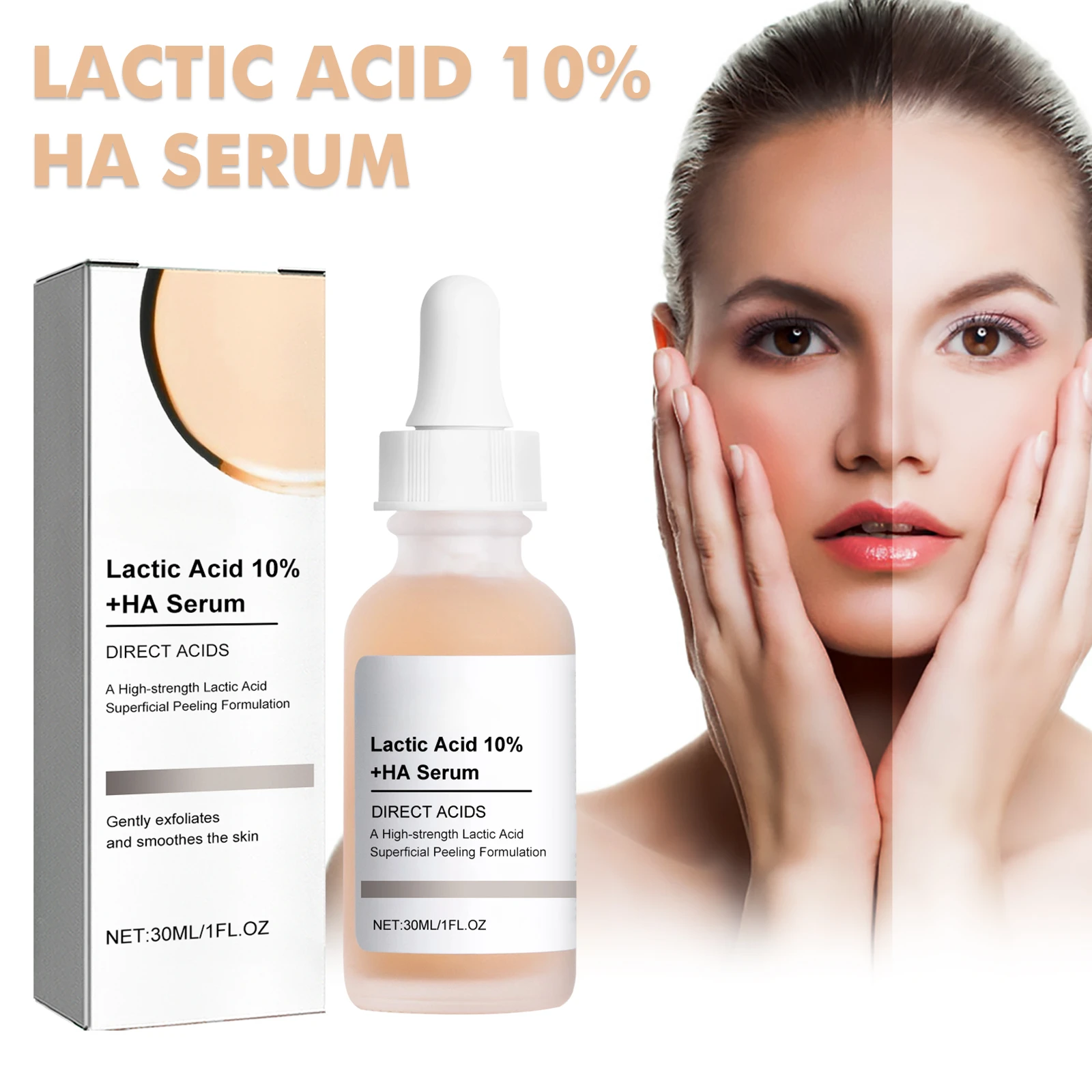 Shrink Large Pores Essence Lactic Acid Facial Pores Fade Repair Facial Products Minimize Pores, Firm and Smooth Skin Care